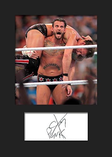 CM PUNK WWE #2 Signed Mounted Photo A5 Print