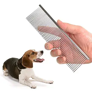 PetCeptual Stainless Steel Pet Hair Grooming Flat Comb for Dogs, Cats, Rabbits, Puppies and Birds, Large