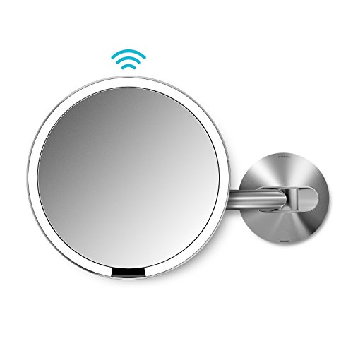 simplehuman Wall Mount Sensor Mirror, 5x Magnification – Tru-Lux Light System – 20 cm - 2