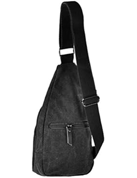 LEORX Mens Outdoor Sport lässig Leinwand Unwucht Rucksack Schultertasche Crossbody Brust Schultertasche - Größe...
