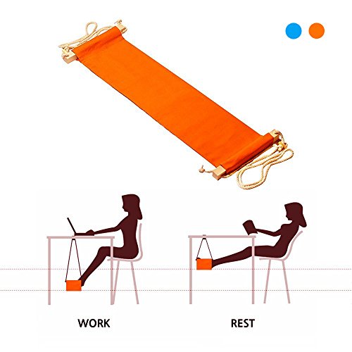 Repose Pied Hamac pour Pieds au Bureau, Réglable Portable, Parfait pour Soulager Vos Pieds (Orange)