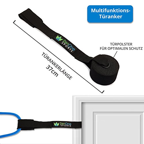 ZenBands – Resistance Band Widerstandsband Set mit GRATIS E-BOOK | Expander Tubes, Griffe, Fußschlaufen, Türanker, Tasche & Einstiegsguide | Gymnastikband Fitness Set - 4
