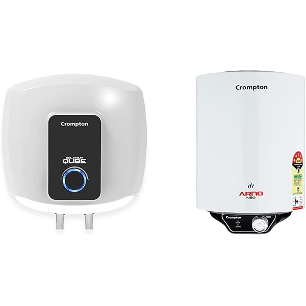 Buy Crompton Solarium Qube 15LTR, 2KW,5 Star-Rated Storage Water Heater  (White u0026 Black) u0026 Crompton Arno Neo ASWH-3025 25-litres 5 Star-Rated  Storage Water Heater (White) Online at Low Prices in India -