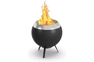 höfats - Brasero Moon 45 sans Fumée avec Pied Bas en Acier Inoxydable - Émaillé à Faible Fumée avec Technologie de Carburateur de Bois, Processus de Combustion en Deux étapes