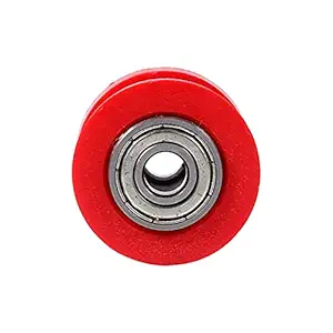 Tensioner Guide Wheel, Chain Roller Universal Tensioner Guide Guide Pulley, with Swing Arm for Dirt Pit Mini Bike Moto ATV(red)