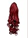 22" PONYTAIL Clip in Hair Extensions WAVY Pillar Red REVERSIBLE Claw Clip