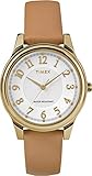 Timex Damen Analog Klassisch Quarz Uhr mit Leder Armband TW2R87000