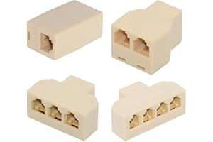 NFHK 4 teile/los 6P4C RJ11 RJ12 Telefon-Splitter-Adapter (1-in-2-out 1-zu-3 1-zu-4 Weg Outlet) ohne Kabel