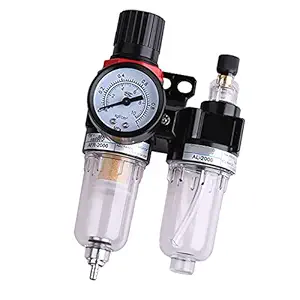 Magideal AFC2000 Air Regulator Filter Water Trap Lubricator Gauge Compressor Pressure (Black)