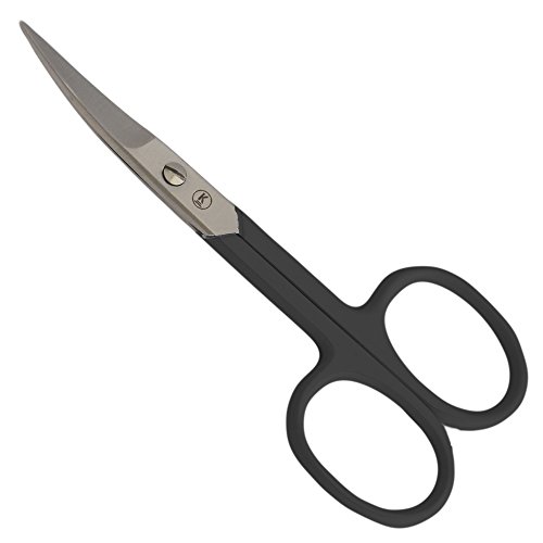 K-Pro - Nail Scissors for Fingernails - Professional for Men and Women - Curved (Black)