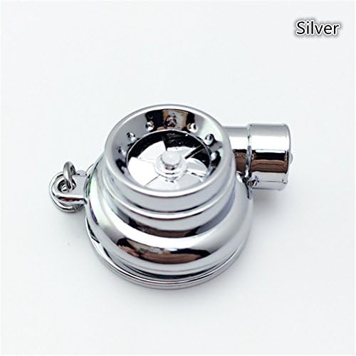 Creative Electric Turbo Keyring Keychain LED Light BOV Sound (Silver)