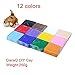 Produktbild Polymer Clay, CiaraQ 12 Farben Ofen backen DIY bunten Lehm Safe und ungiftig weichen Molding Handwerk Set, besten Brithday Weihnachtsgeschenk für Kinder (12 color)