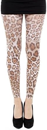 Pamela Mann Leopard Print Footless Tights | Furry Leopard Animal Print