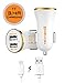 CE & FCC Certified, 3.4A Dual USB Fast Car Charger by Tech Sense Lab® - Over Charge And Over Heat Protection, Universal Car Charger Suits All Smartphones, Tablets And GPS Devices - Includes 1 Micros USB Cable Rated At 480mbps (White n Gold) RS.469.00