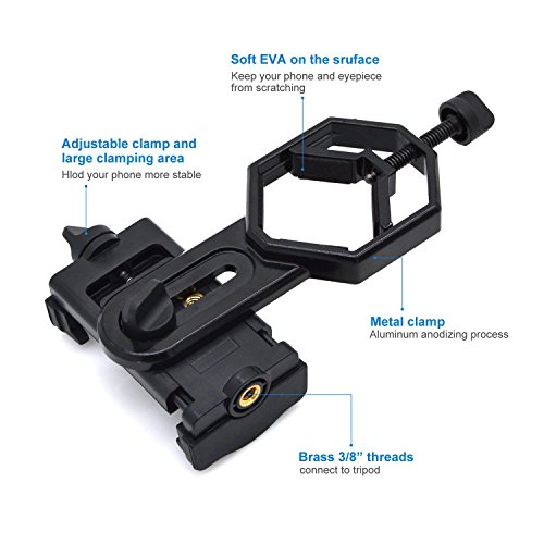 Vizzlema Adattatore Universale Smartphone Cellulare per Fucile Telescopio Cannocchiale Binocolo Microscopio 117g