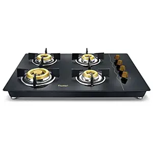 PrestigeGlass4 Burner Gas Stove (Black)