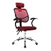 Produktbild Bandscheiben-Drehstuhl, Acelectronic Bürostuhl mit Kopfstütze, Gaming Stuhl,Schreibtischstuhl, Chefsessel mit Armlehnen, Gaming chair, Gestell Nylon, Netzrücken, Stoffbezug Rot
