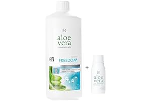 L R LR Freedom Gel à boire à l'aloe vera 1000 ml + bouteille rotative à l'aloe vera (vide) pour les déplacements 90 ml