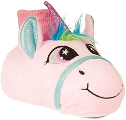 Bubble and bling Fashion Girls Pink Unicorn Slippers (10-11)