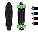 Produktbild City RiderTM Skateboard Schwarz-Original Mini Cruiser Skateboard 22 Zoll / 57 cm - Retro Skateboards für Mädchen und Jungs