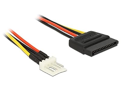 DeLOCK 0.15m SATA 15p / 4p Interne 0.15m SATA 4-pin PWM Noir, Rouge, Jaune câble électrique - cables électriques (Mâle/Mâle, Noir, Rouge, Jaune, 0,15 m, SATA 15-pin, 4-pin PWM, Droit)