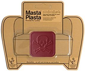 MastaPlasta Self-Adhesive Premium Leather Repair Patch - Red Pirate 5cm x 5cm (2in x 2in). Your Instant Stick-On Repair and Decoration for Sofas, Car Seats, Handbags, Jackets & DIY