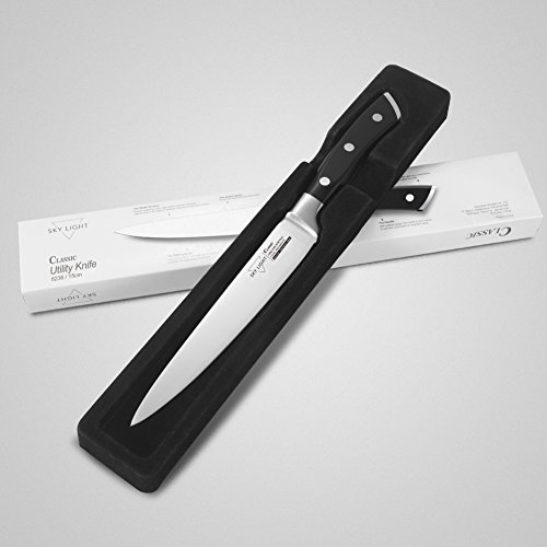 SKY LIGHT Allzweckmesser 15cm Kochmesser Gemüsemesser Küchenmesser Obstmesser Edelstahl Razor Sharp Geschmiedete Klinge Rostbeständigkeit Ergonomische Gleitsichere Griff - 7