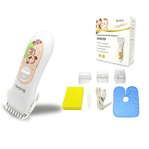 Preisvergleich Produktbild Bimirth Elektronischer Haarschneider für Baby und Kinder Haartrimmer Ruhige Friseur Wasserdichte USB Wiederaufladbare Schnurlose Haar Cutting Kit Familie Haarschneidemaschine Set mit Schutzkamm