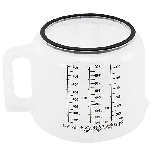 COM-FOUR® Messbecher in türkis, ideal zum Anrühren von Teig und anderen Speisen, Mixbecher mit zusätzlichen Spritzschutzdeckel, 2100 ml (01 Stück – türkis) - 5