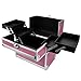 Beauty Cosmetic Jewellery Box/case - ISASSY Aluminium Make up Vanity Case Cosmetic Bag Jewelry box Nail Saloon case Pink