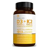 Vitamin D3 4000iu Plus Vitamin K2 100ug (MK7) 120 High Strength Vegetarian Tablets