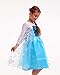Produktbild Mädchen Eiskönigin / Schneeprinzessin Kostüm mit Schneeflöckchen Druck - Blau/Silber/Weiß - Gr. 92-98