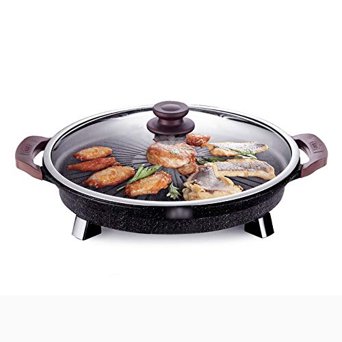 Preisvergleich Produktbild SJZC Pfännchen Grill antihaftbeschichtet wärmeisolierten Partygril Naturgrillstein Stufenlos regelbarer Thermostat 5584