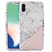 Price comparison product image xifanzi 360°Full Body PC Case for iPhone X [with Tempered Glass Screen Protector] Marble Pattern Design for iPhone X /iPhone10 White Pink Triangle Full Protection Rigid Plastic Phone Case Shockproof Anti Slip Anti Fingerprint Cover Front and Back Smooth Finish Shield for Apple iPhone X (5.8")