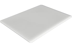 Thirteen Chefs Commercial Plastic Cutting Board, NSF, HDPP High Density Poly White 24 x 18 x 0.5 Inch