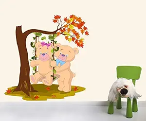 sai designs Saiii Designs Teddy Bear Wall Sticker for Kids Room( PVC Vinyl, 79 X 77 ), Multicolor (VT138)