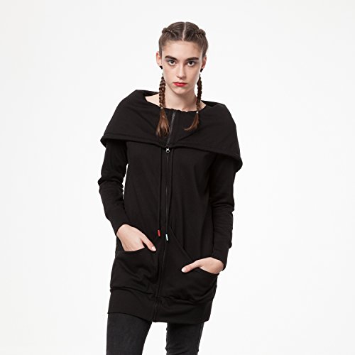 THOKKTHOKK Damen Sweatjacke Schwarz Bio Fair, Größe:L/XL - 2