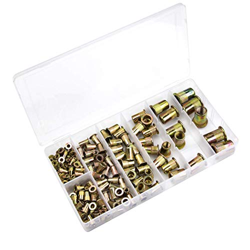 Preisvergleich Produktbild JUSTDOLIFE 165 STÜCKE Nietmutter Kreative Verzinktem Kohlenstoffstahl Gewindeeinsatz Nutsert