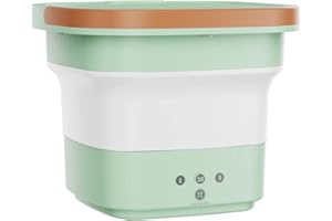 CEIEVER Mini machine à laver pliable 220 V avec essoreuse à linge Mini machine à laver avec panier de vidange pour sous-vêtements chaussettes vêtements de bébé (vert) TWK0160-1-178-HJC