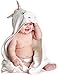 Produktbild Little Tinkers World Einhorn Baby Badetuch | Kapuzenhandtuch | babyhandtuch |100% flauschige Baumwolle | Perfekt als Geschenk für Neugeborene, Kleinkinder, Kleinkinder, Mädchen | 75x75 cm