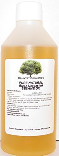 Pure Natural Black Unroasted Sesame Oil 250ml Incl. Free Pump Dispenser Free UK Shipping