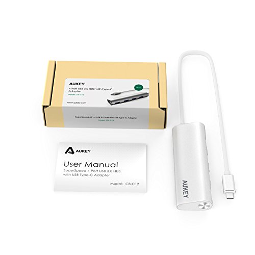 AUKEY USB C Hub auf USB 3.0 * 4 Port Aluminum Type C Hub für New Macbook, Macbook Pro 2016, Google ChromeBook Pixel 2015, usw. - 8