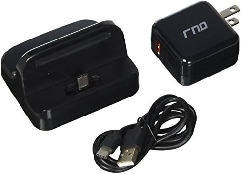 RND Type-C (USB-C) Dock for Google (Pixel/Pixel XL) LG (G5 G6 V20) OnePlus Samsung Galaxy (S8 S8 Plus)(works with or without a case) (QC3.0 Compatible Quick Charger included) (black)