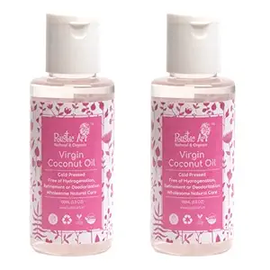Rustic Art Organic Virgin Coconut Oil, Coldpressed Pack of 2 *100 Ml