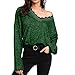 Produktbild TianWlio Langarmshirt Damen Bluse Frauen V-Ausschnitt Langarm Spitze Strickpullover Lose Pullover Jumper Tops