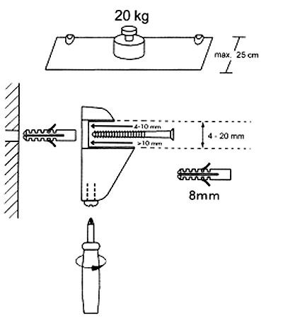 SET: Wandregal 90 cm Buche / Clip M blau / konkav geschwungen - 3