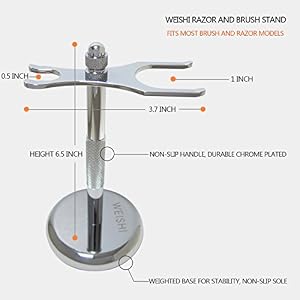 WEISHI Safety Razor Shaving Set Includes WEISHI Deluxe Chrome Razor Stand & WEISHI Chrome Long Handle Version Heavy… - Image 4
