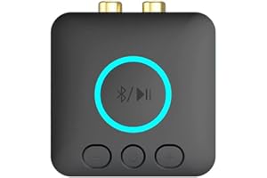 eppfun aptX-Adaptive Bluetooth 5.1 Inalámbrico Receptor Audio con 3,5 mm AUX/RCA, AAC/aptX/aptX HD, Receptor de Sonido estéreo HiFi para Sistema de transmisión de música en casa
