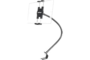 woleyi Soporte Tableta Camión, Soporte Tablet Riel de Asiento Coche con Cuello de Cisne de Metal, para iPad Pro 9.7 10.5 11, Air, Mini, Galaxy, iPhone 15 Pro MAX, Móvils y Tabletas de 4-11"