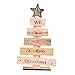 Produktbild Happy Event Holz Mini Weihnachtsbaum Desktop Ornamente | Frohe Weihnachten Party Dekor (Khaki)
